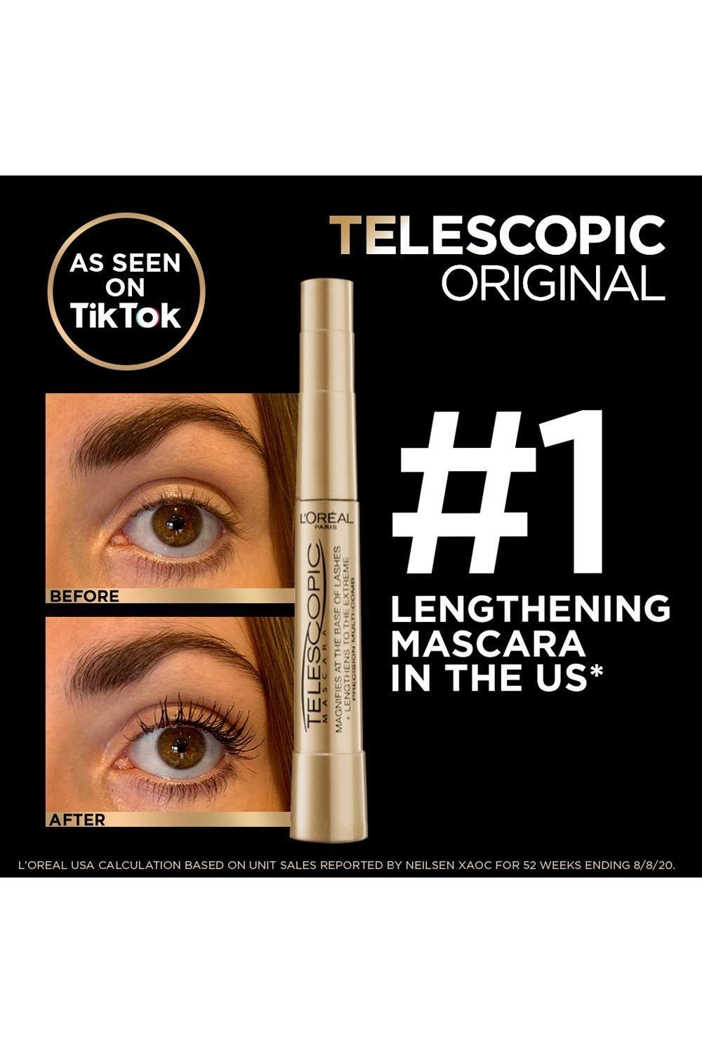 L'Oréal Paris Telescopic Mascara Extra Black, precise application for up to 60% longer looking lashes Magnetic Black image 3