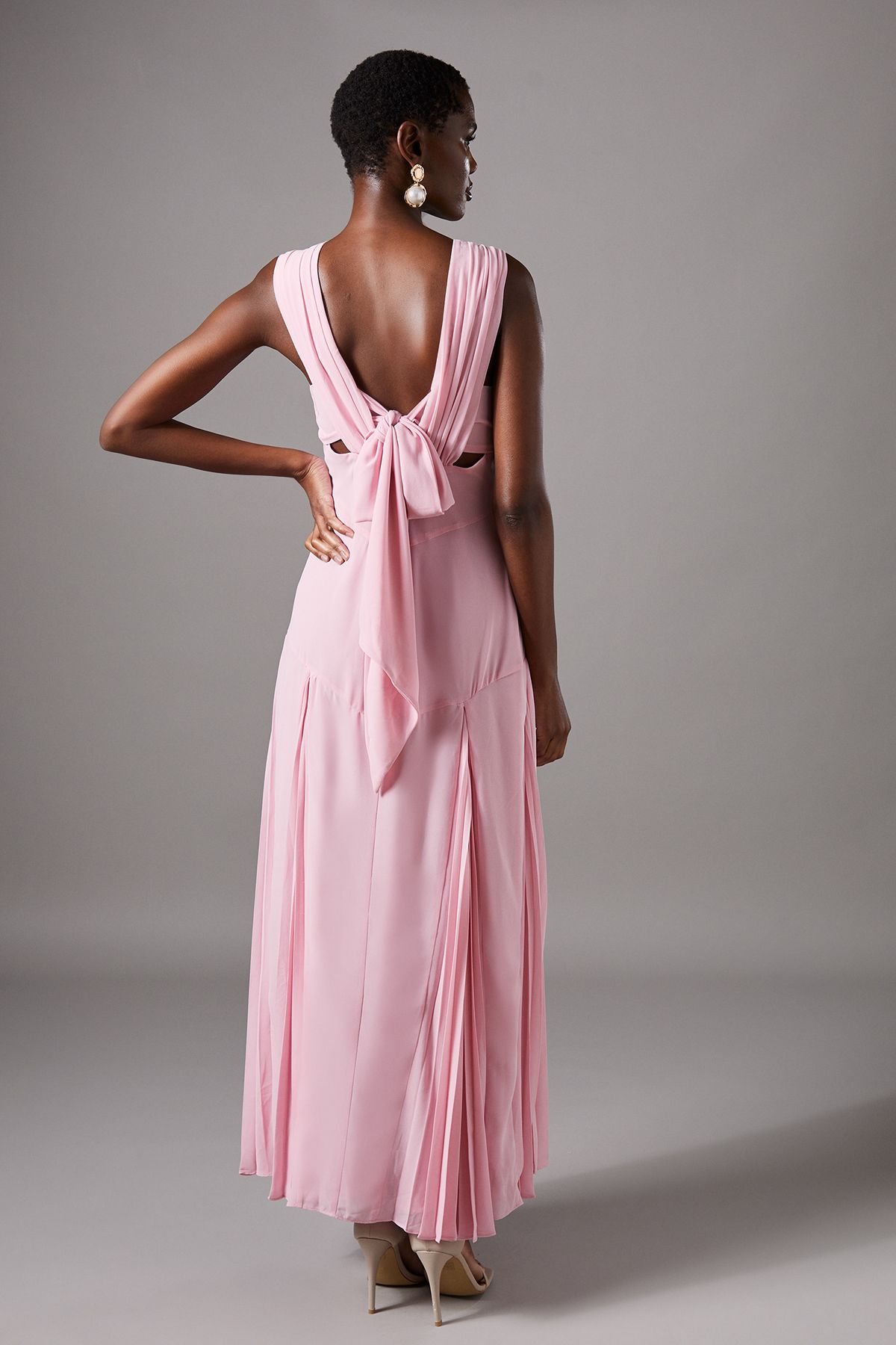 Coast Pleated Bodice Sleeveless Midi Dress Pink image 3