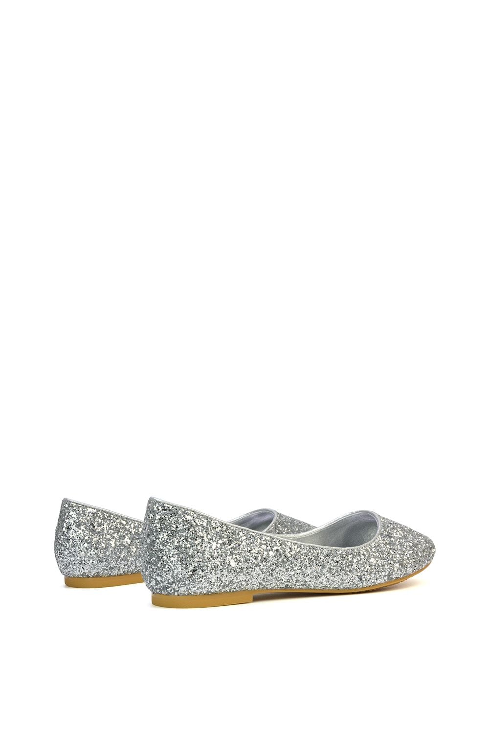 XY London 'Karissa' Flat Slip on Sparkly Glitter Ballerina Pumps image 3