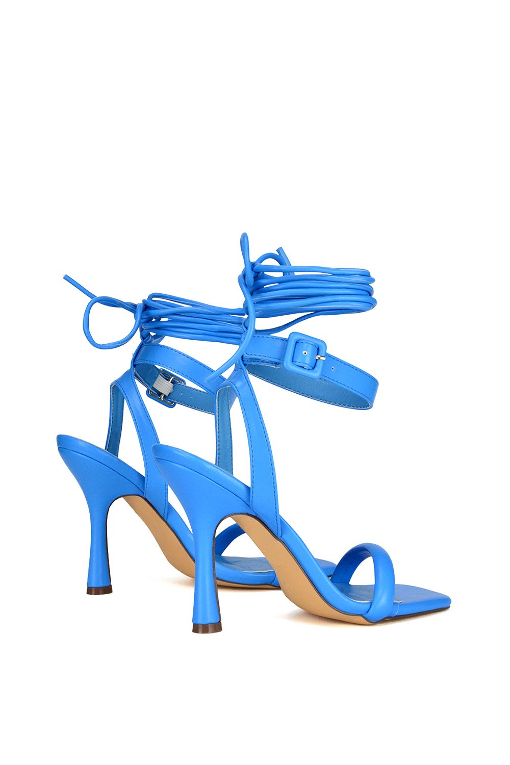 XY London 'Althea' Square Toe Lace up Strappy High Heel Sandals image 4