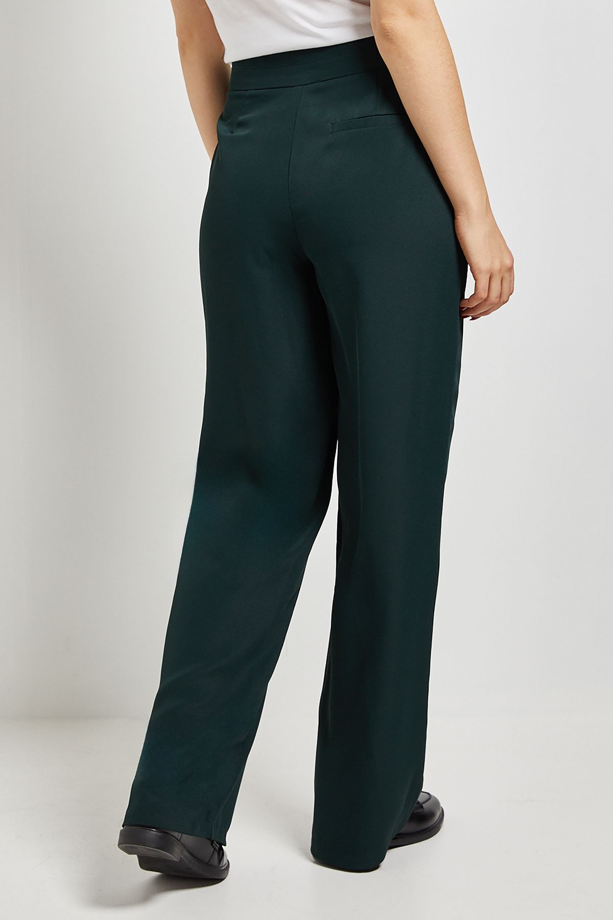 Dorothy Perkins Stitch Waistband Straight Leg Trouser Dark Green image 3