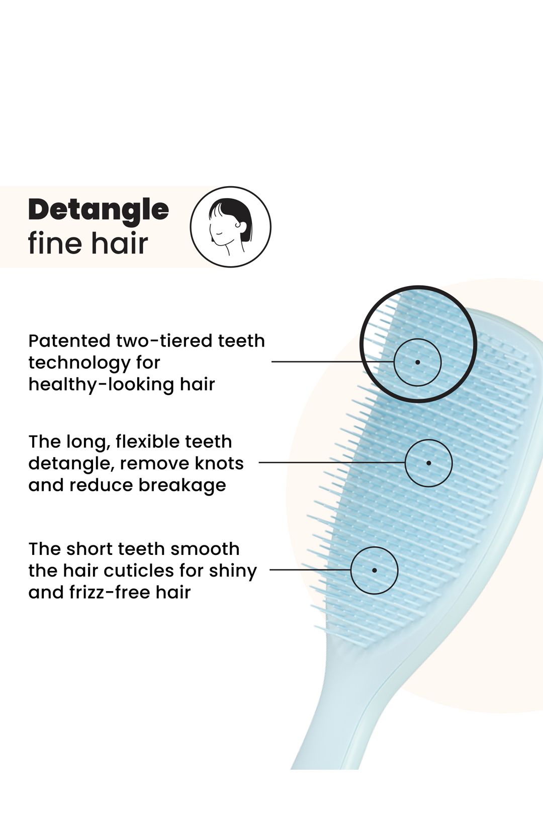 Tangle Teezer The Ultimate Detangler Large FINE Seafom Blue image 2