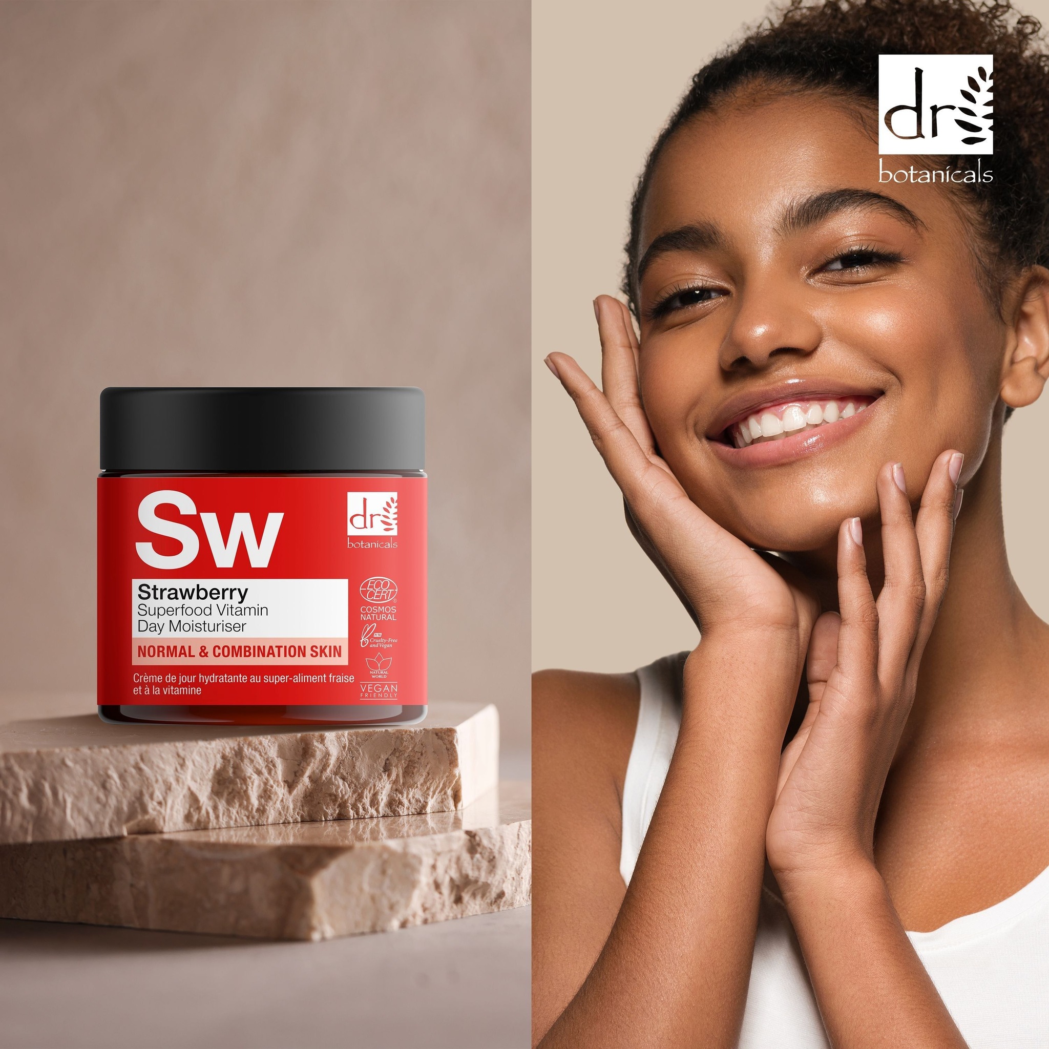 Dr. Botanicals Strawberry Superfood Vitamin C Day Moisturiser 60ml x 2 Duo Set image 5