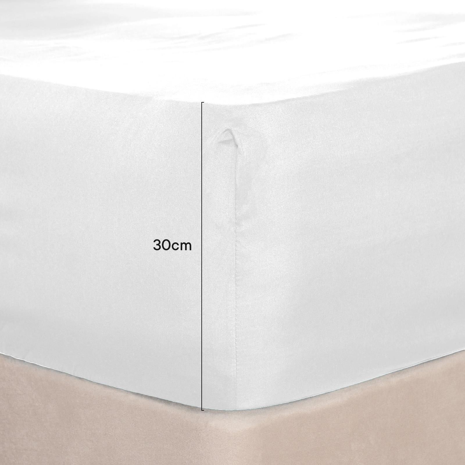 OHS Plain Bed Sheet Microfibre Deep Fitted Soft image 1