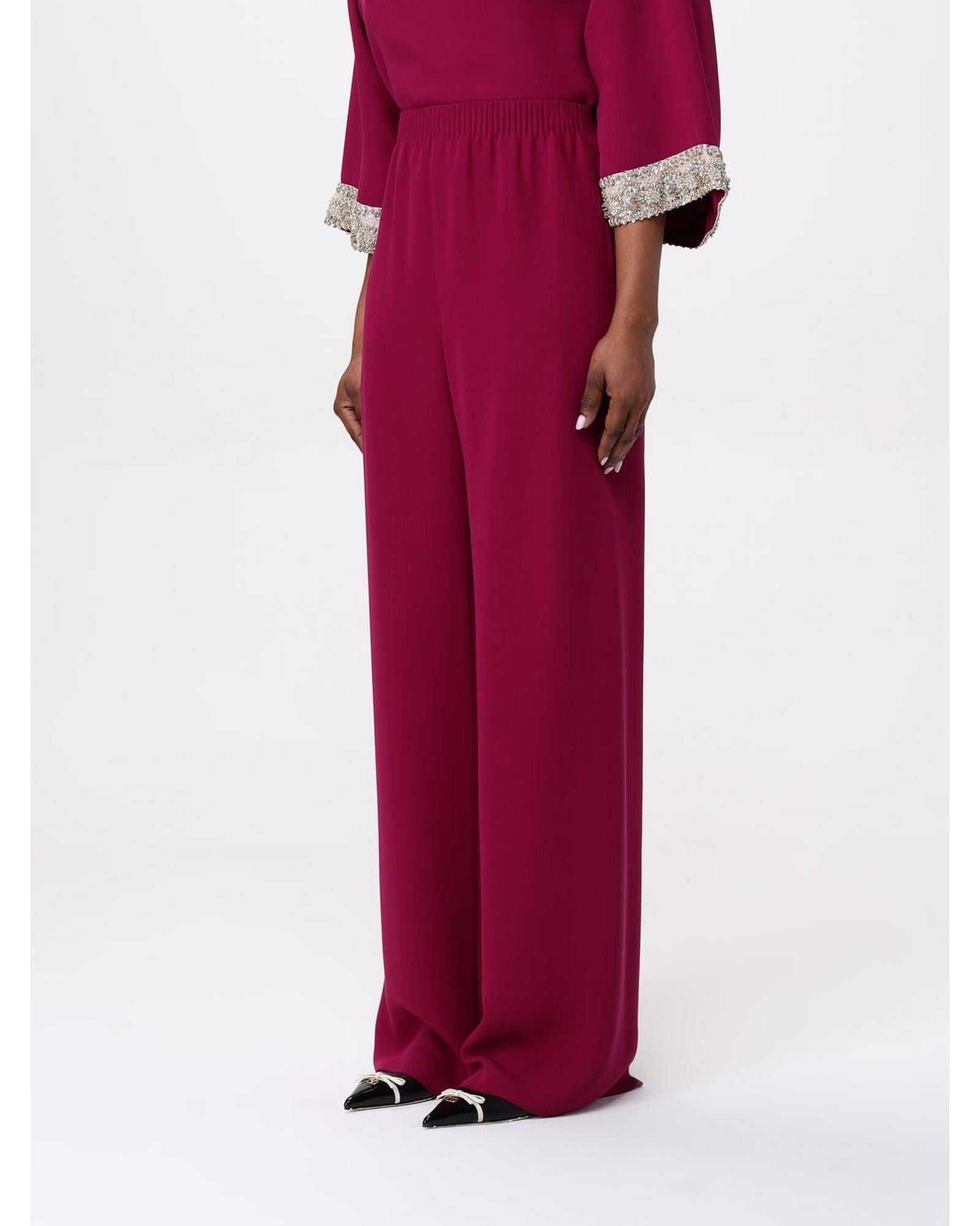Valentino Wide Leg Pants Embellished Sleeves Wo - Cycla image 4