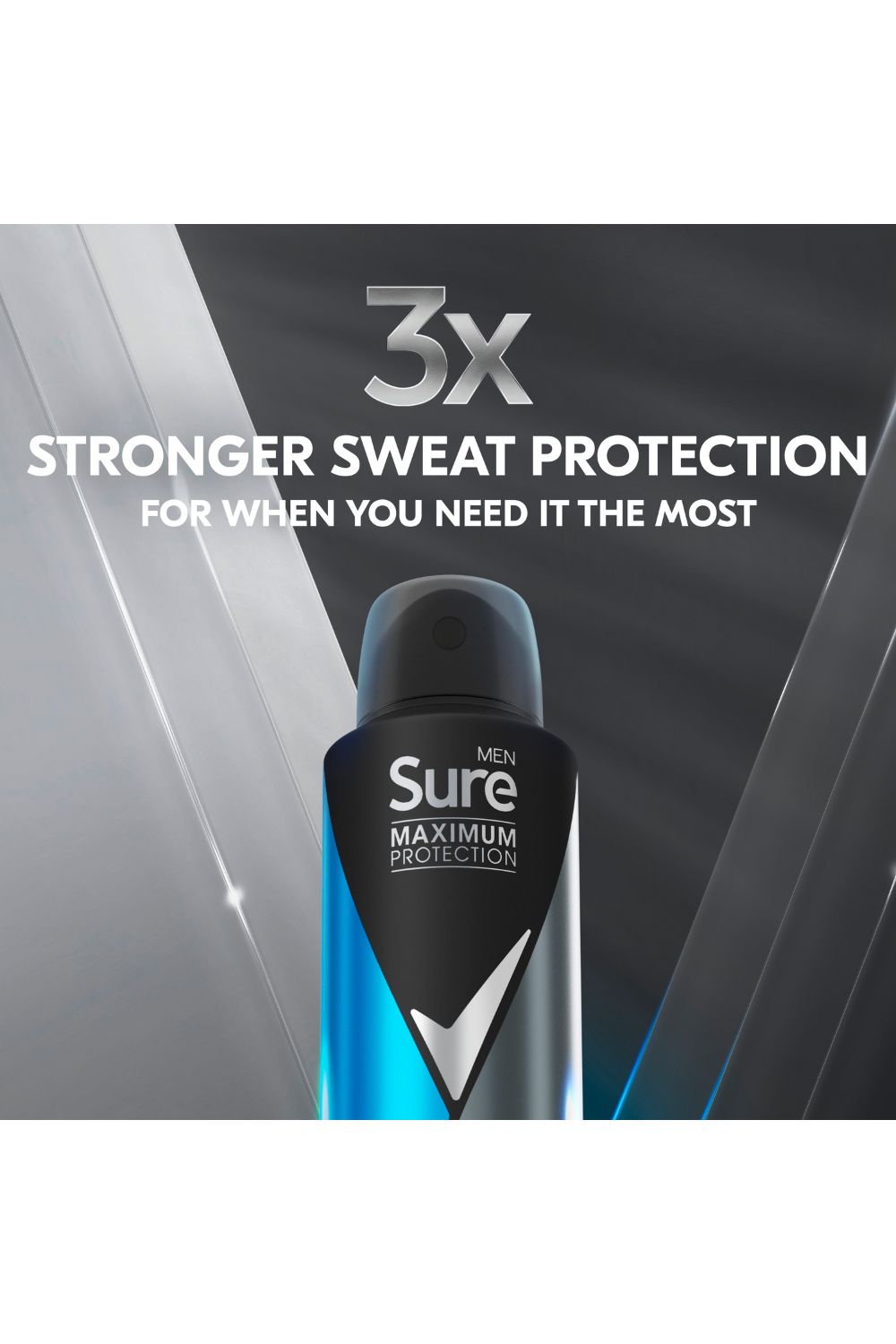 Sure 'Antiperspirant Deo' Cobalt Dry 96H Maximum Protection 150ml, 3pk image 3