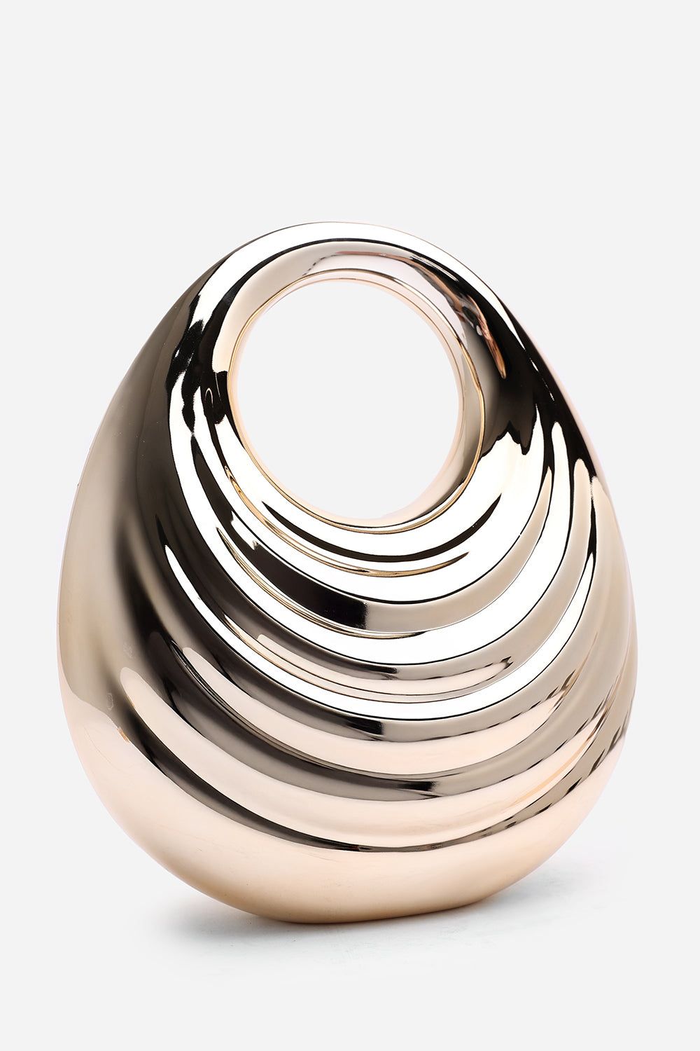 Where's That From 'Lagoon' Chrome Effect Sculpted Oval Handle Clutch image 3