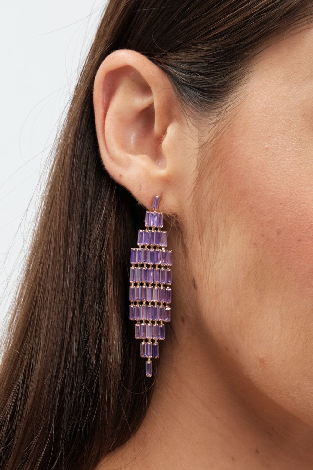 Jon Richard Amethyst Statement Earrings image 3