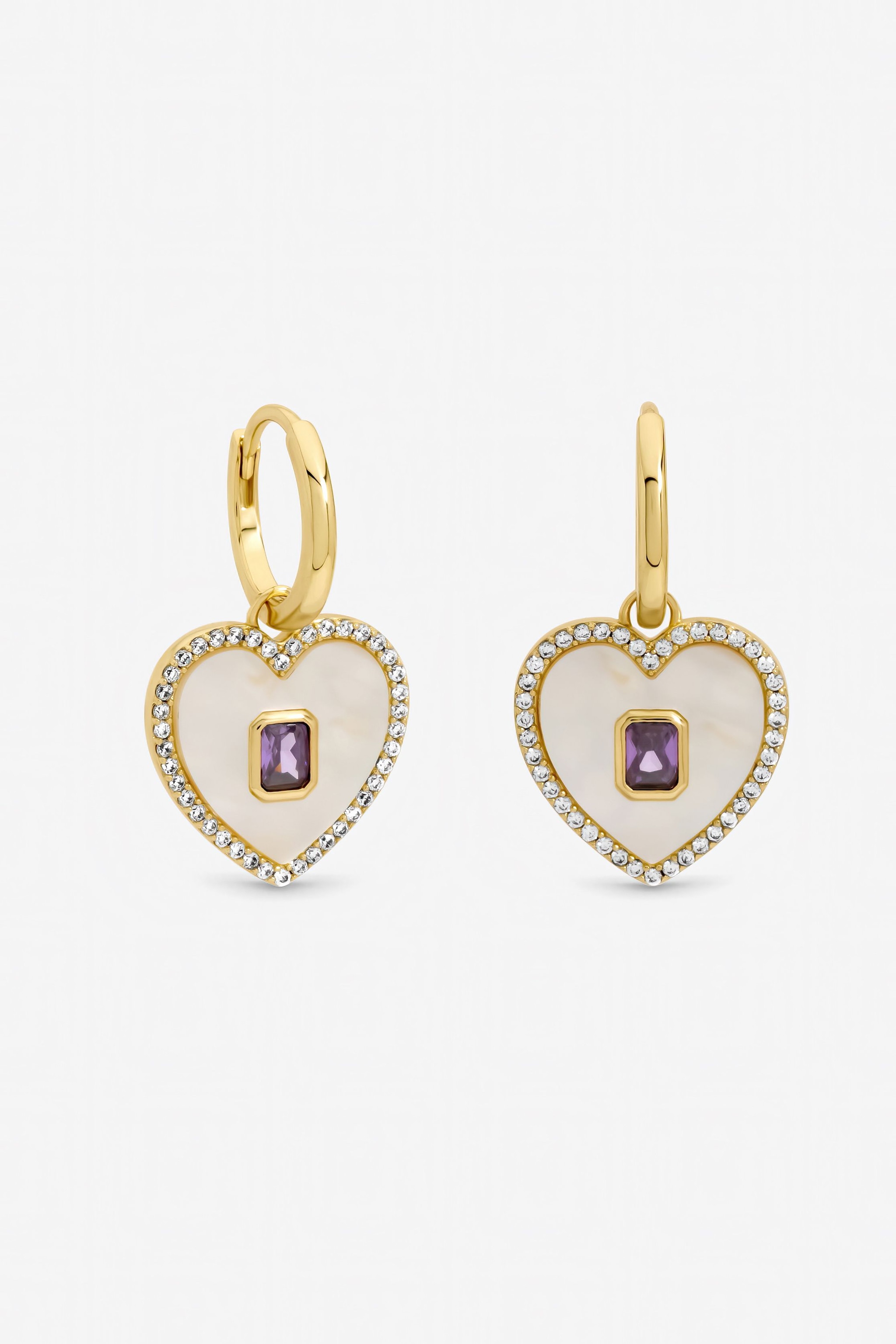 Jon Richard Gold Plated and Mother of Pearl Heart Earrings