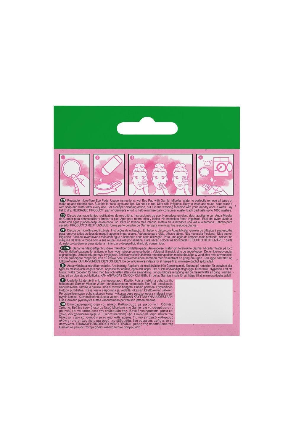 Garnier Micellar Reusable Make-up Remover Eco Pads Multi image 2