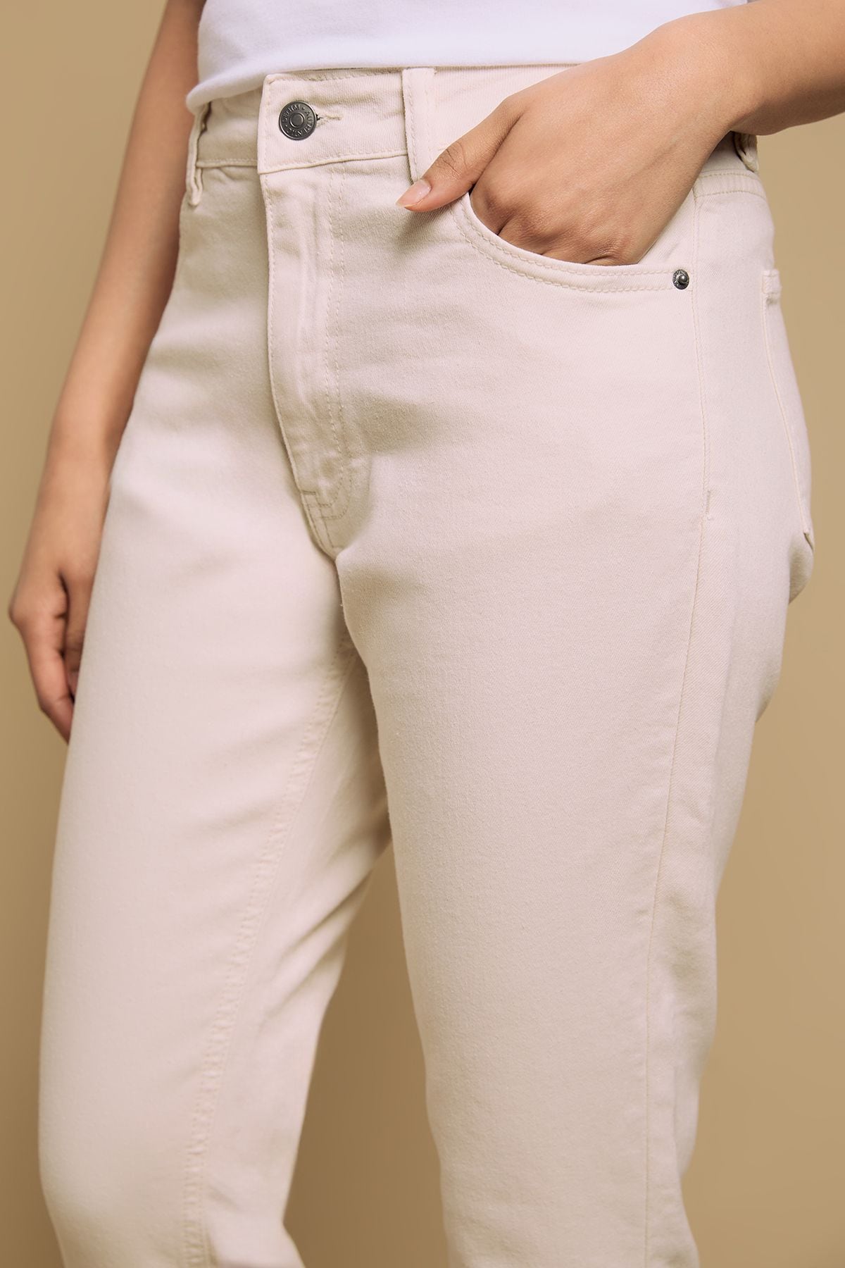 Dorothy Perkins Petite Comfort Stretch Skinny Jeans Ecru image 4