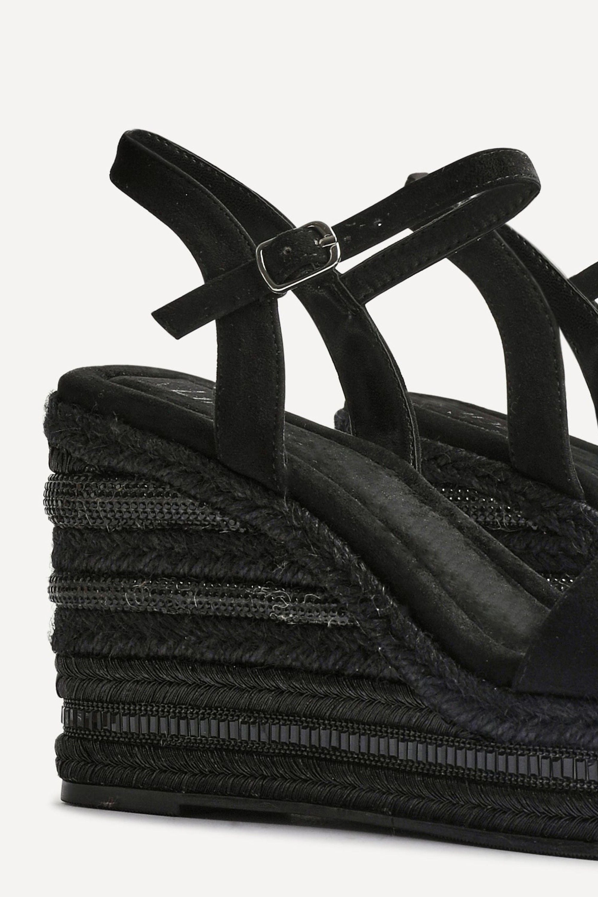 Linzi Icon Black Faux Suede Embellished Wedge image 4