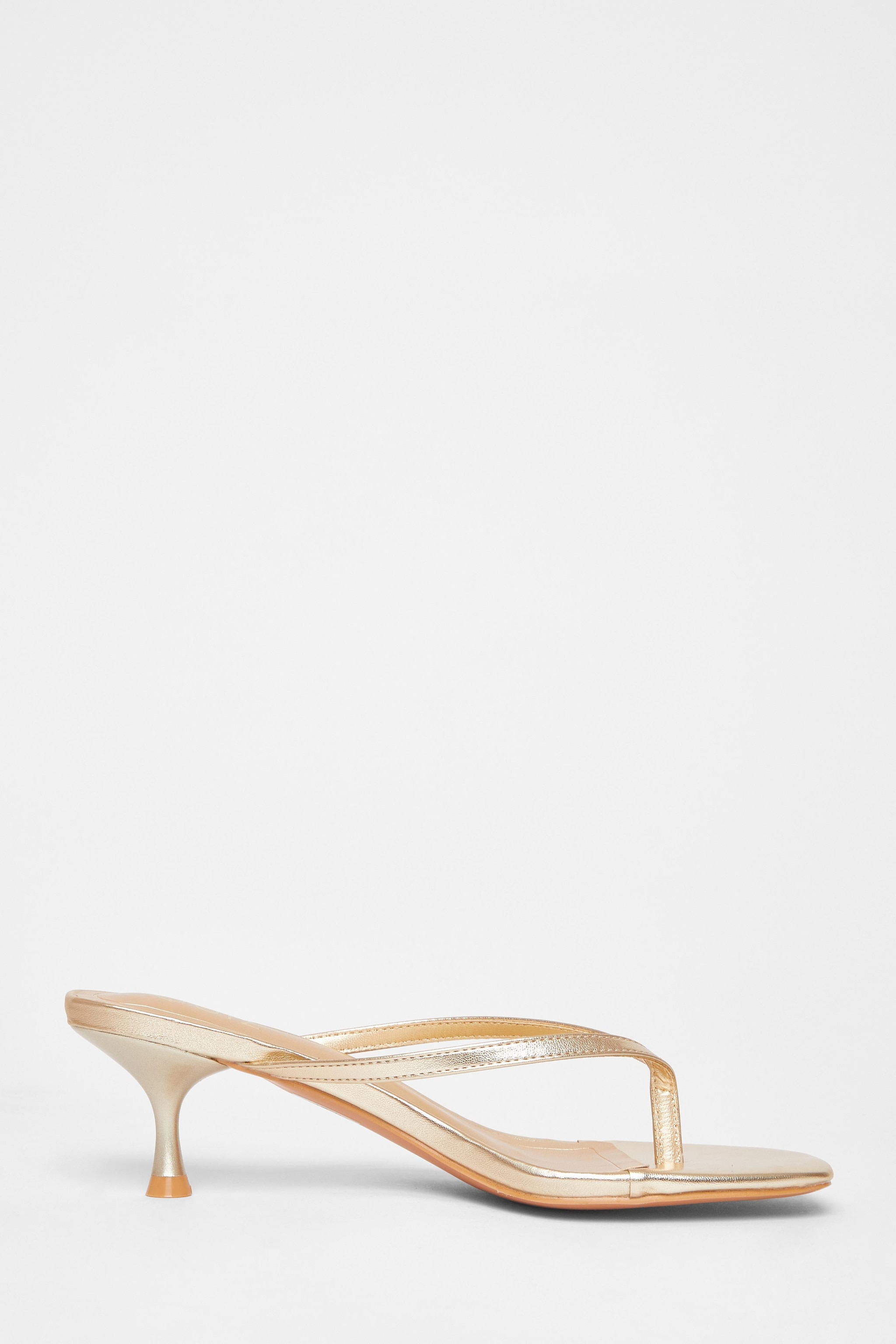 Quiz Gold Toe Post Heels image 5