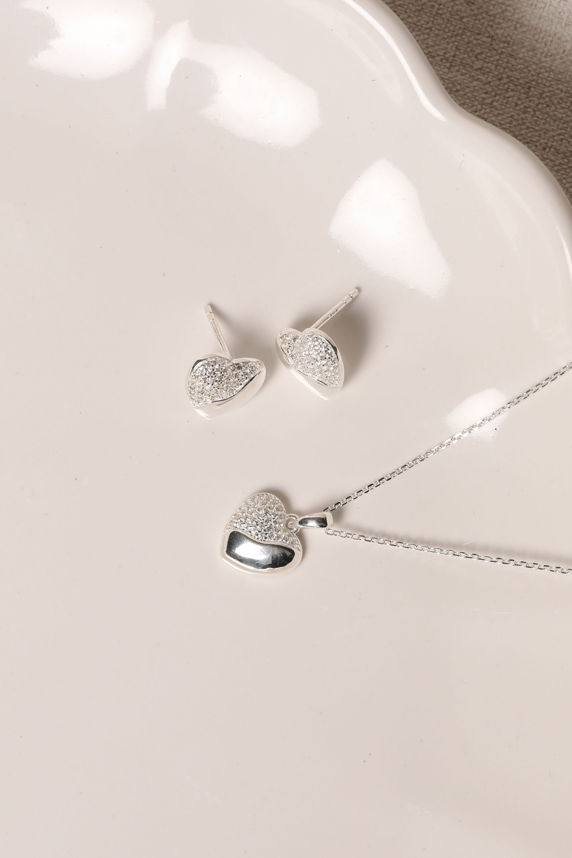 Simply Silver Sterling Silver 925 Polished and Micro Pave Pendant image 5