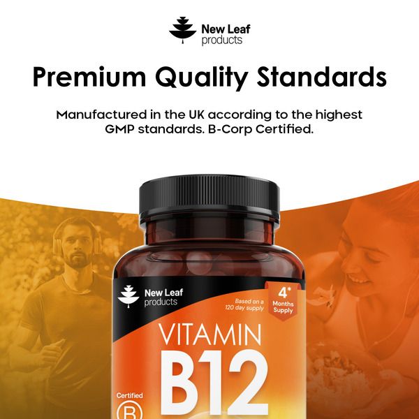 New leaf health Vitamin B12 High Strength Tablets - 1000mcg Methylcobalamin Supplement 4 Month Supply image 5