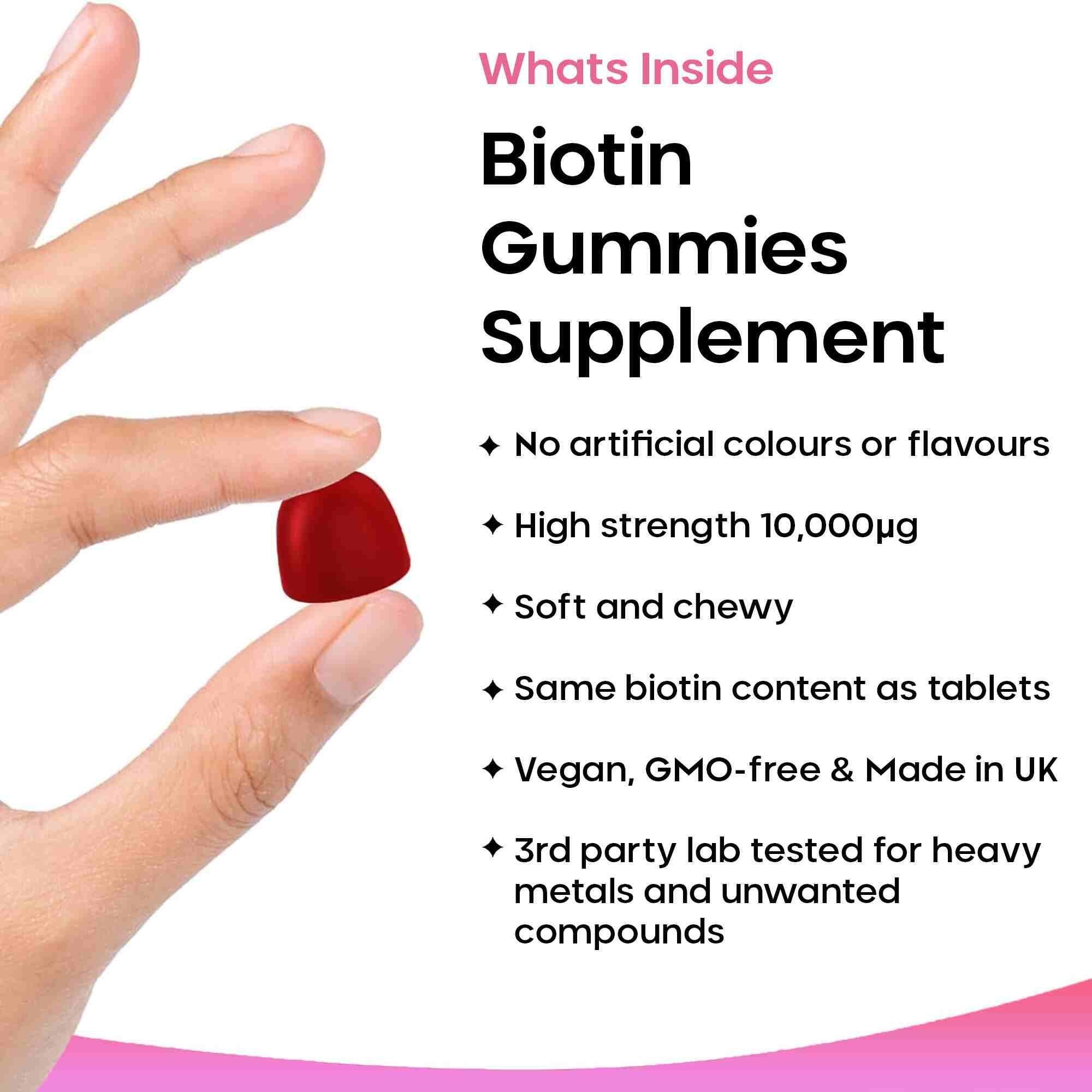 New leaf health Biotin 10,000µg Vegan Gummies For Beauty, Hair, Skin & Nails image 2