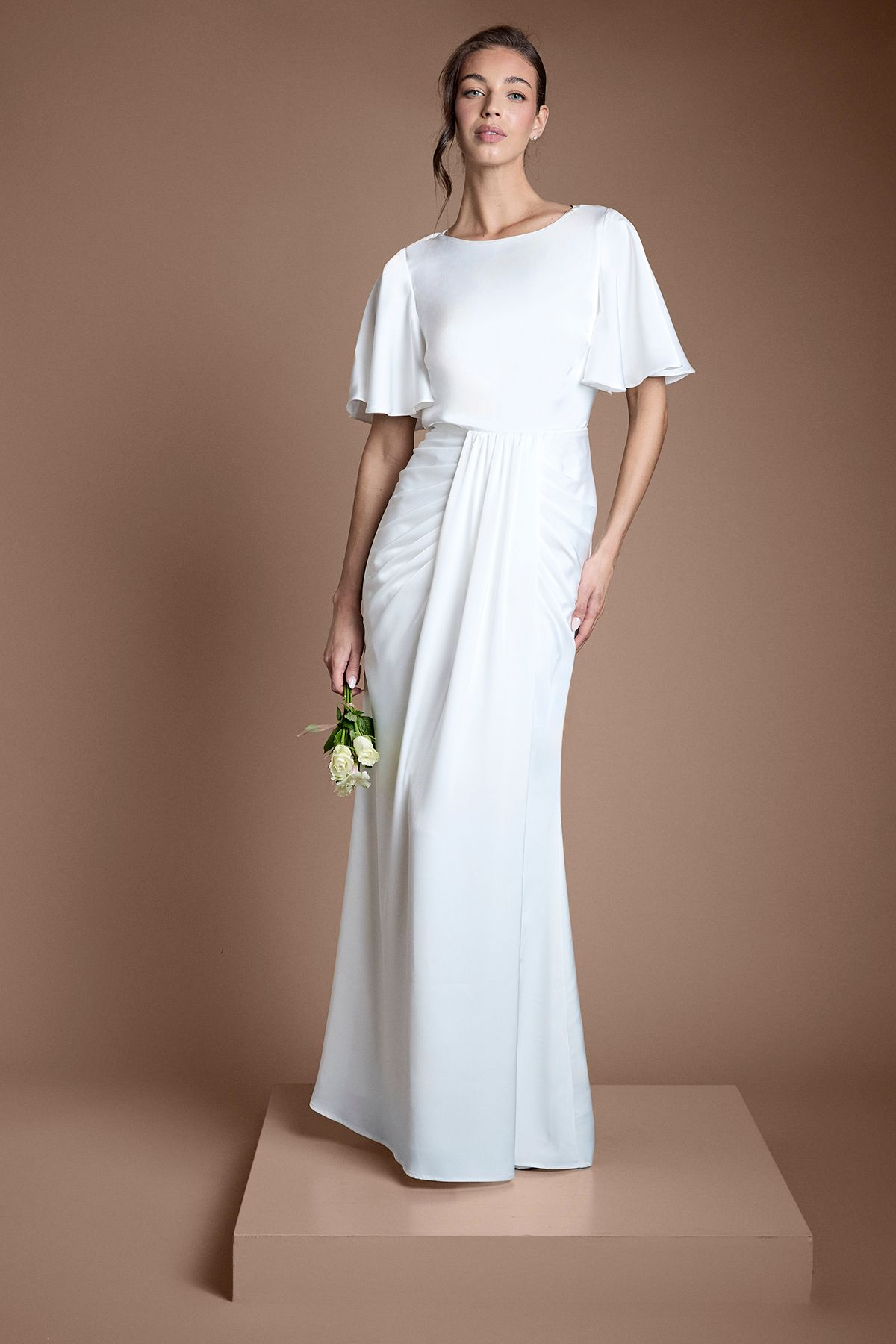 Coast Goddess Drape Wedding Dress Ivory