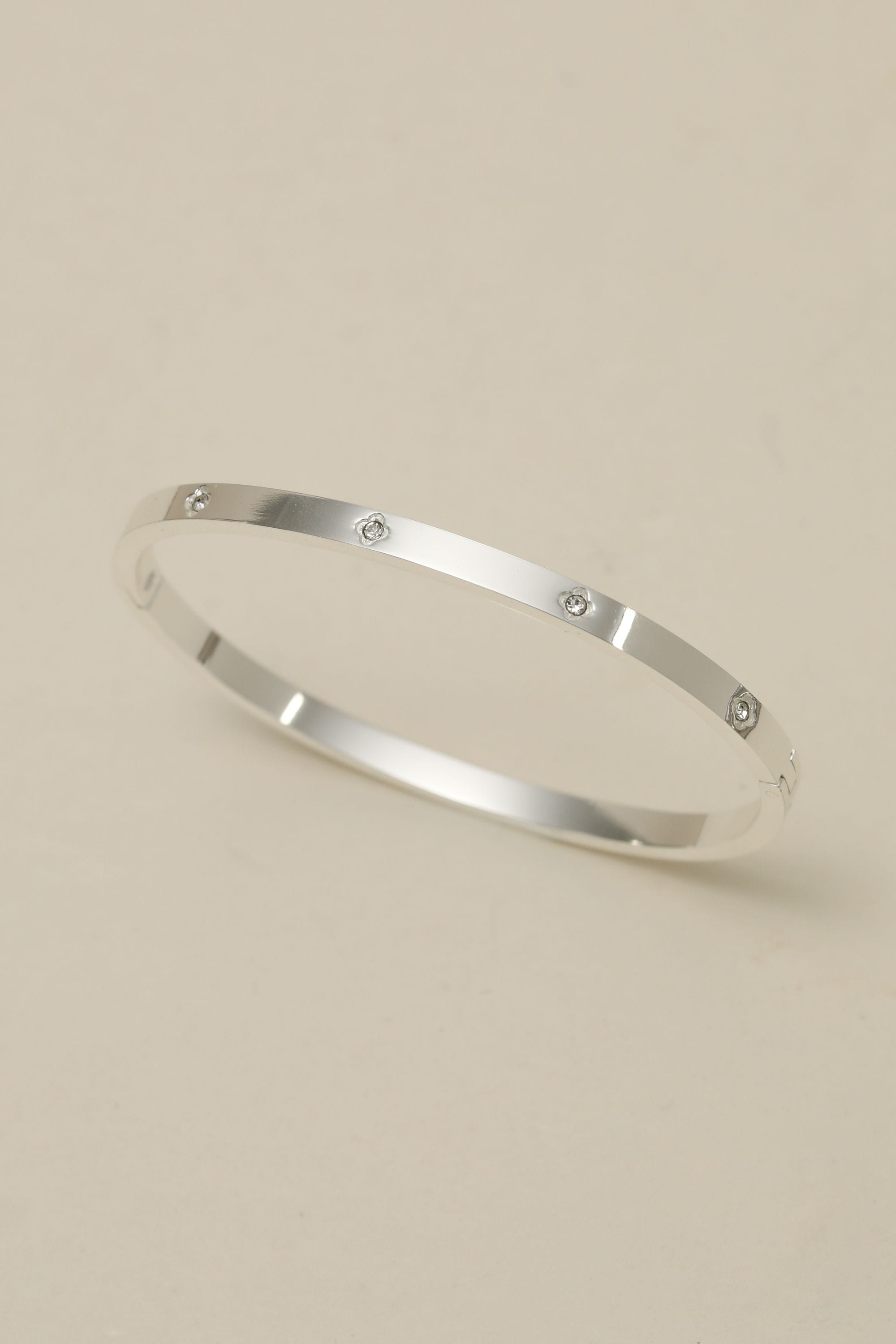 Jon Richard Sterling Silver Plated Waterproof Clover Bangle image 1