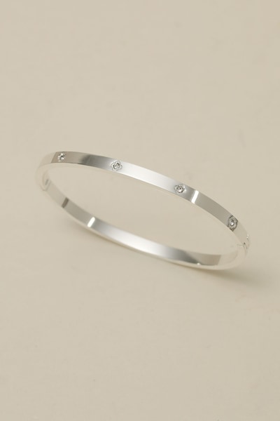 Jon Richard Sterling Silver Plated Waterproof Clover Bangle