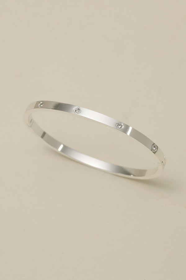 Jon Richard Sterling Silver Plated Waterproof Clover Bangle