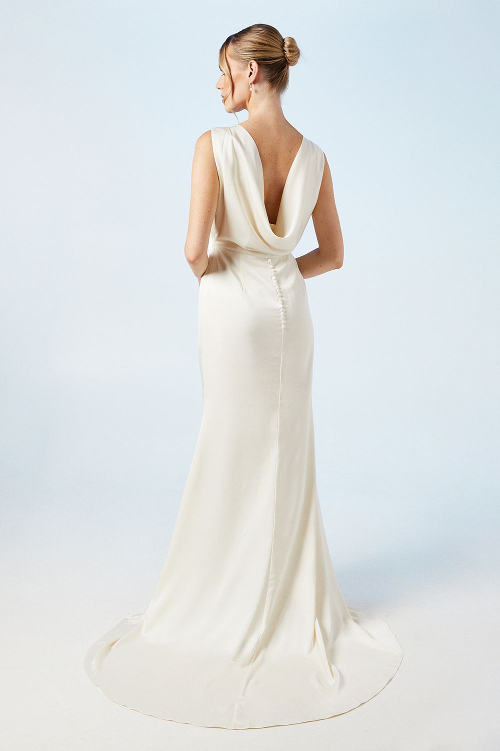 Coast Cowl Back Fishtail Wedding Dress With Puddle Ecru image 1