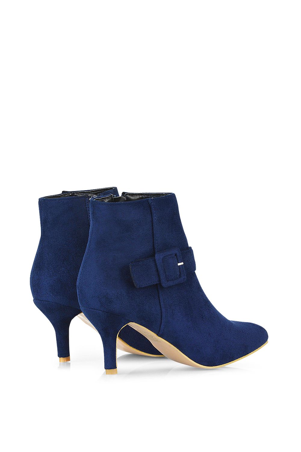 XY London 'Lara' Buckle Detail Pointed Toe Low Stiletto Heel Ankle Boots image 3