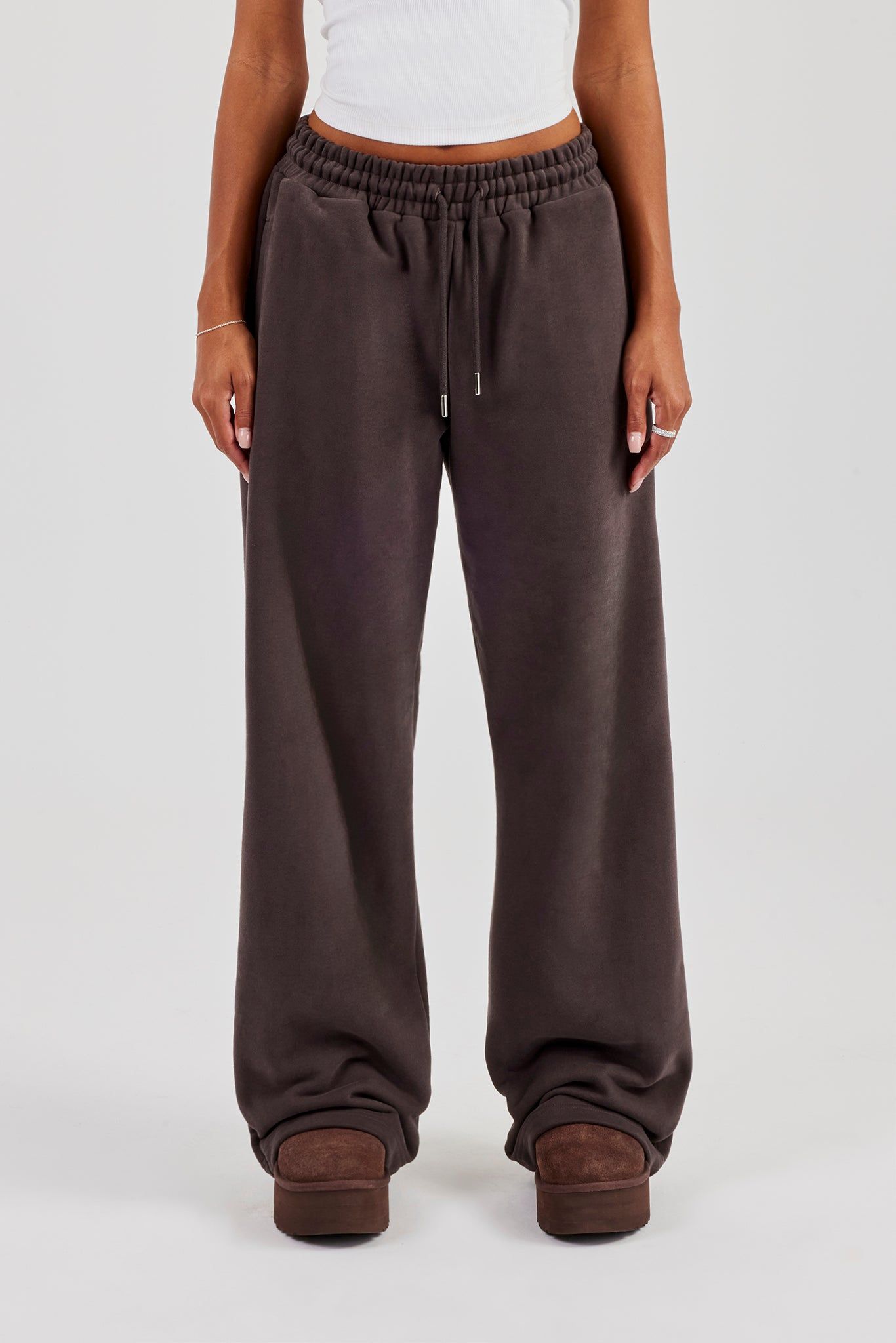 Cernucci Wide Leg Jogger - Coffee image 4