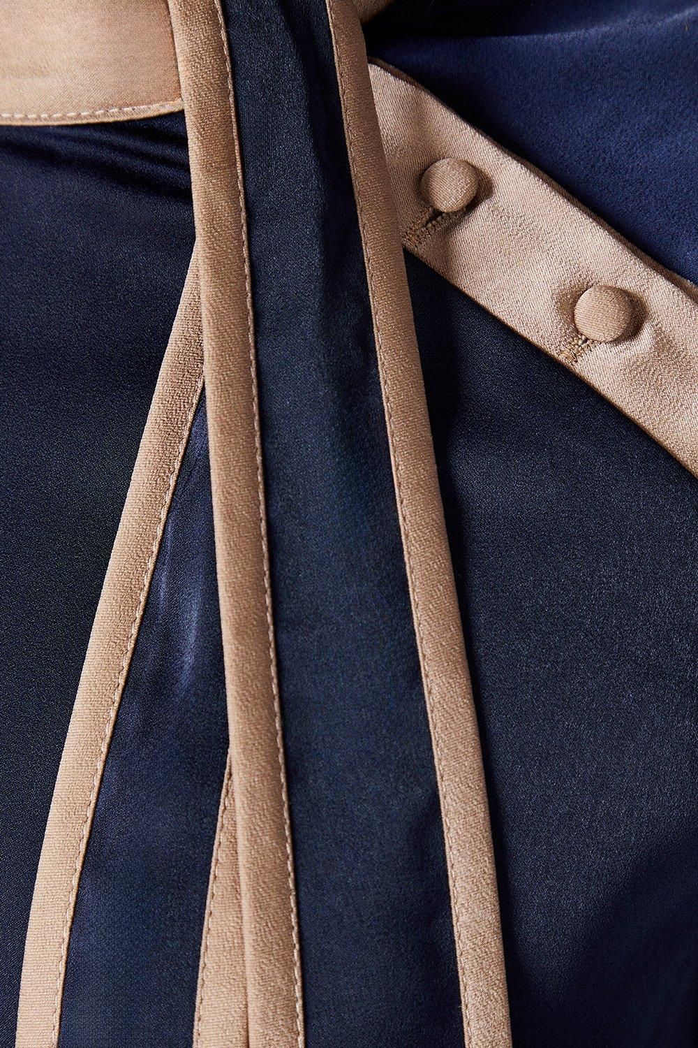 Principles Navy Satin Contrast Detail Top Navy image 5