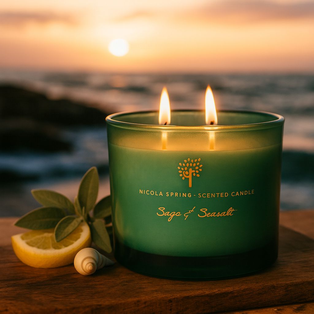 Nicola Spring Sage & Seasalt Candle & Diffuser Gift Set - 350g Jar + 200ml Diffuser image 2