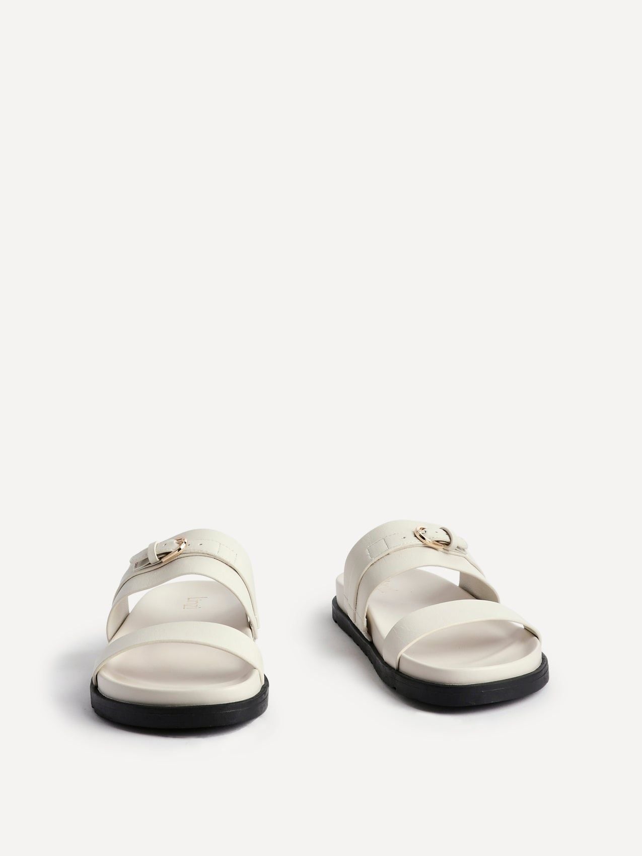 Linzi Ezra Ivory Faux Leather Flat Slider Sandals image 3