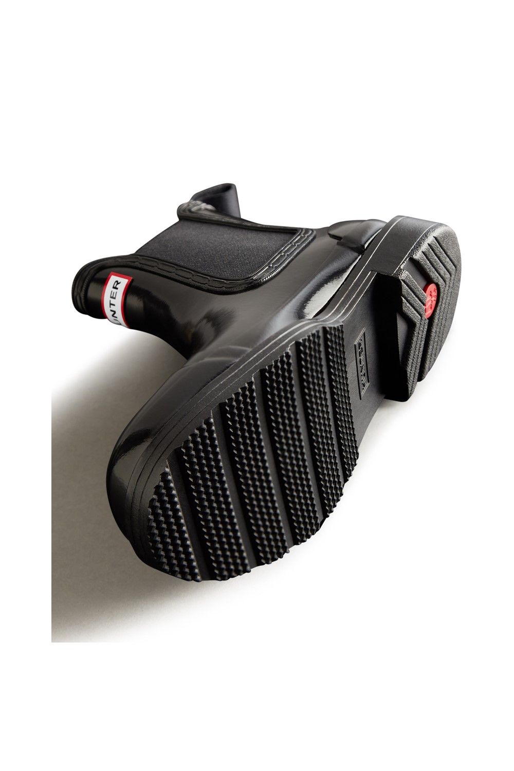 Hunter Black 'Commando' Gloss Chelsea Boots image 3