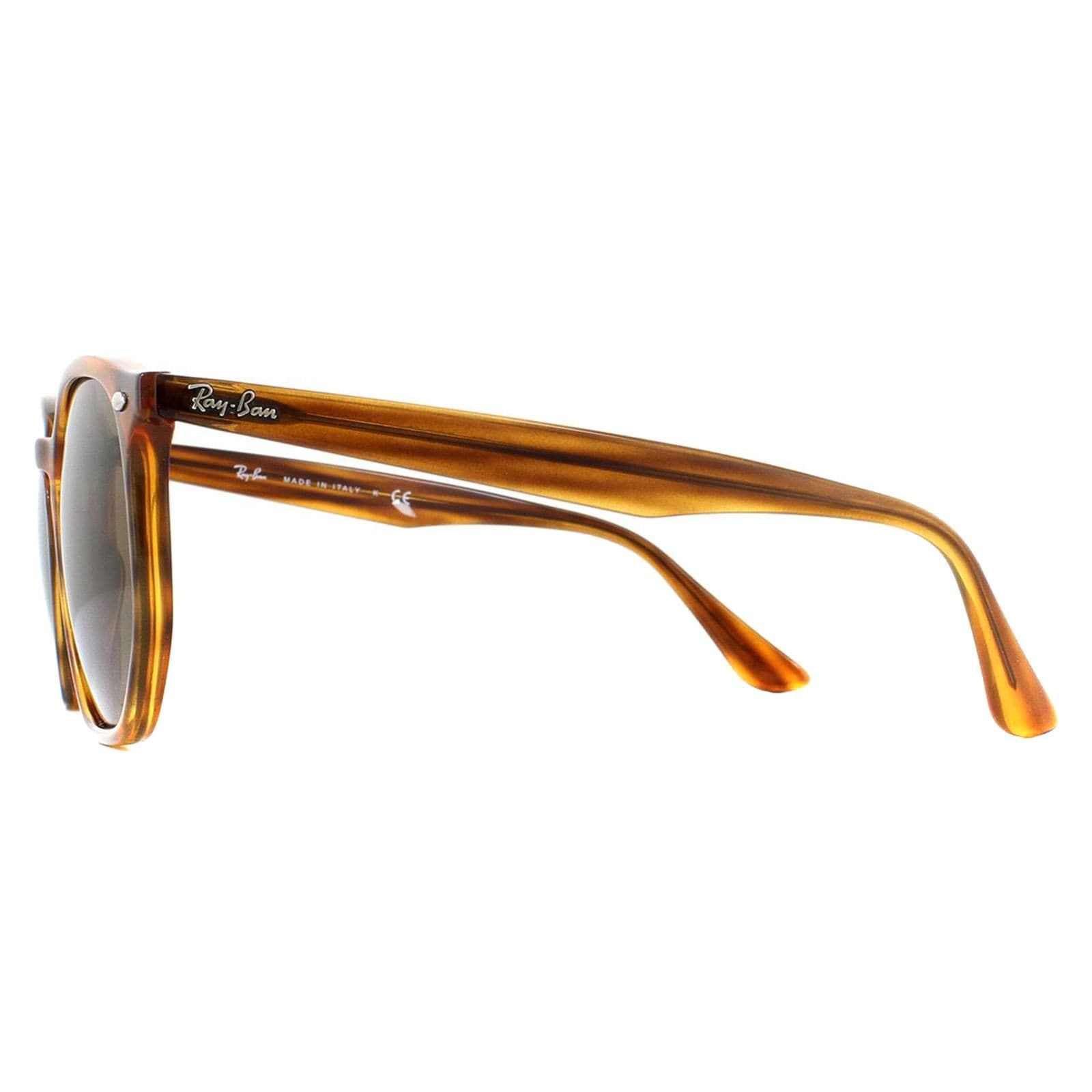 Ray-Ban Round Striped Red Havana Dark Brown RB4306 Sunglasses image 3