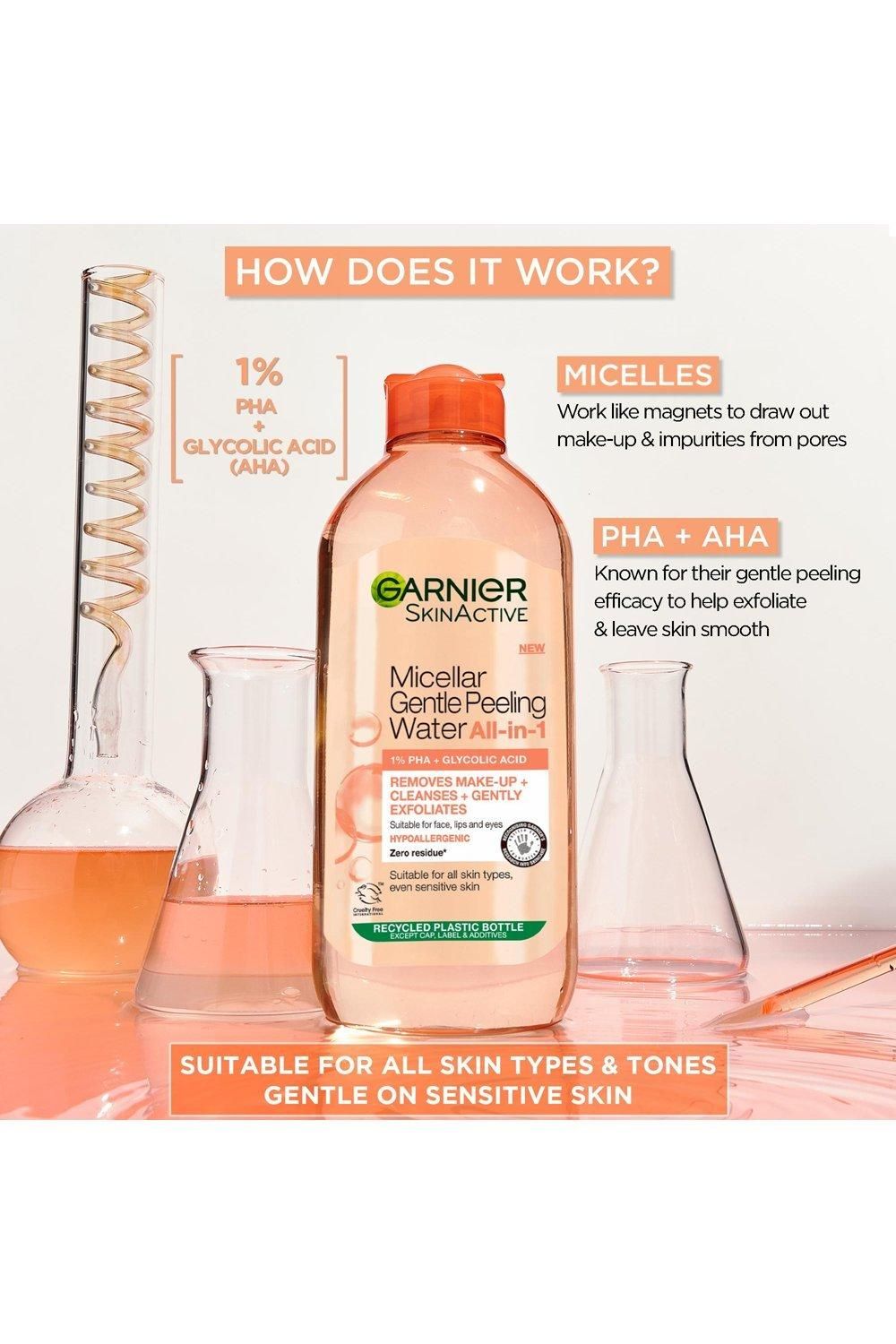 Garnier Micellar Gentle Peeling Water All-in-1 1% PHA & Glycolic Acid Multi image 3