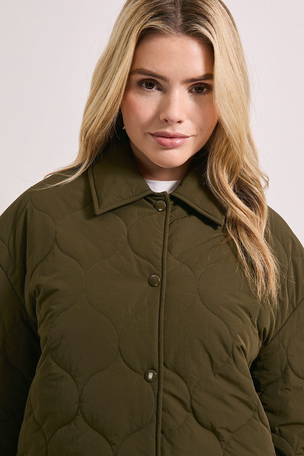 Dorothy Perkins Quilted Collared Jacket Olive image 4