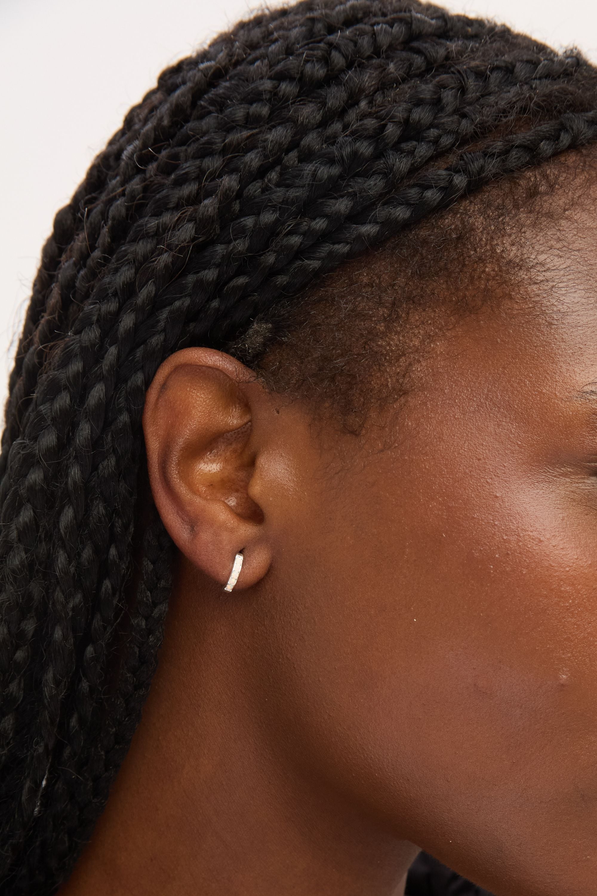 Simply Silver Sterling Silver 925 Cubic Zirconia Opal Hoop Earrings image 3