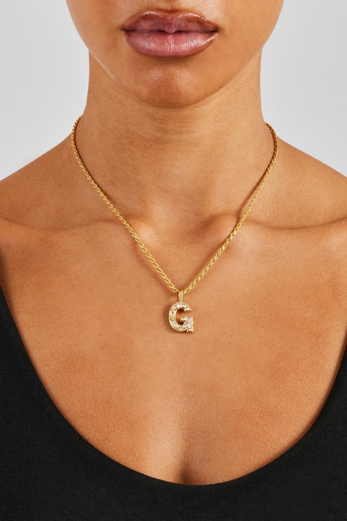 Cernucci Iced Mixed Stone Letter Pendant - 25mm image 6