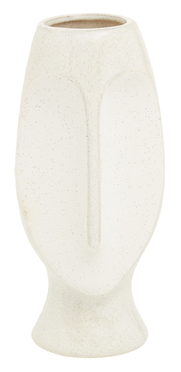 Orsina Handcrafted Stoneware Face Large Vase, Modern Free Standing Vase, Contemporary Flower Vase, Stoneware Vase