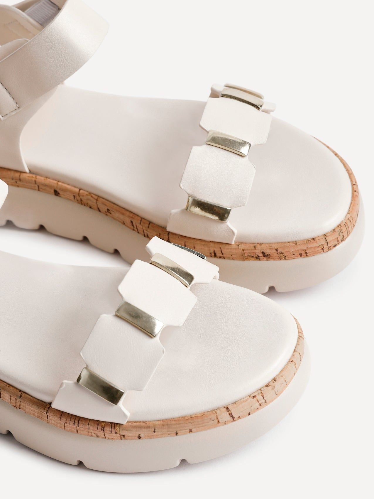 Linzi Stride Nude Faux Leather Flatform Sandal image 5