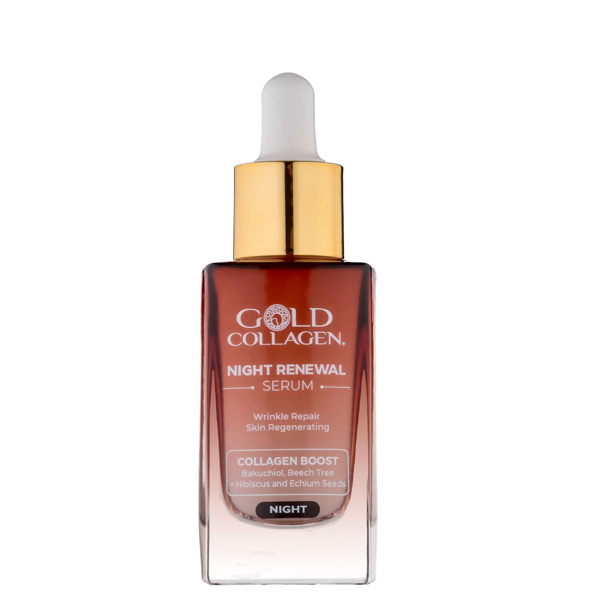 Gold Collagen Night Renewal Wrinkle Repair Skin Regenerating Serum 30ml image 1
