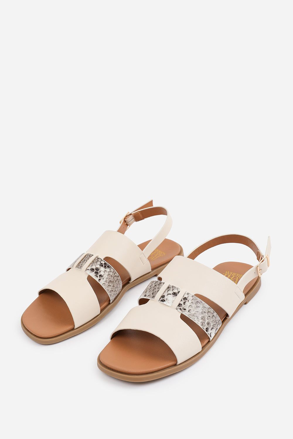 Where's That From 'Violet' Wide Fit Flat Sandals With Multi Strap Detail And Buckle Closure image 3