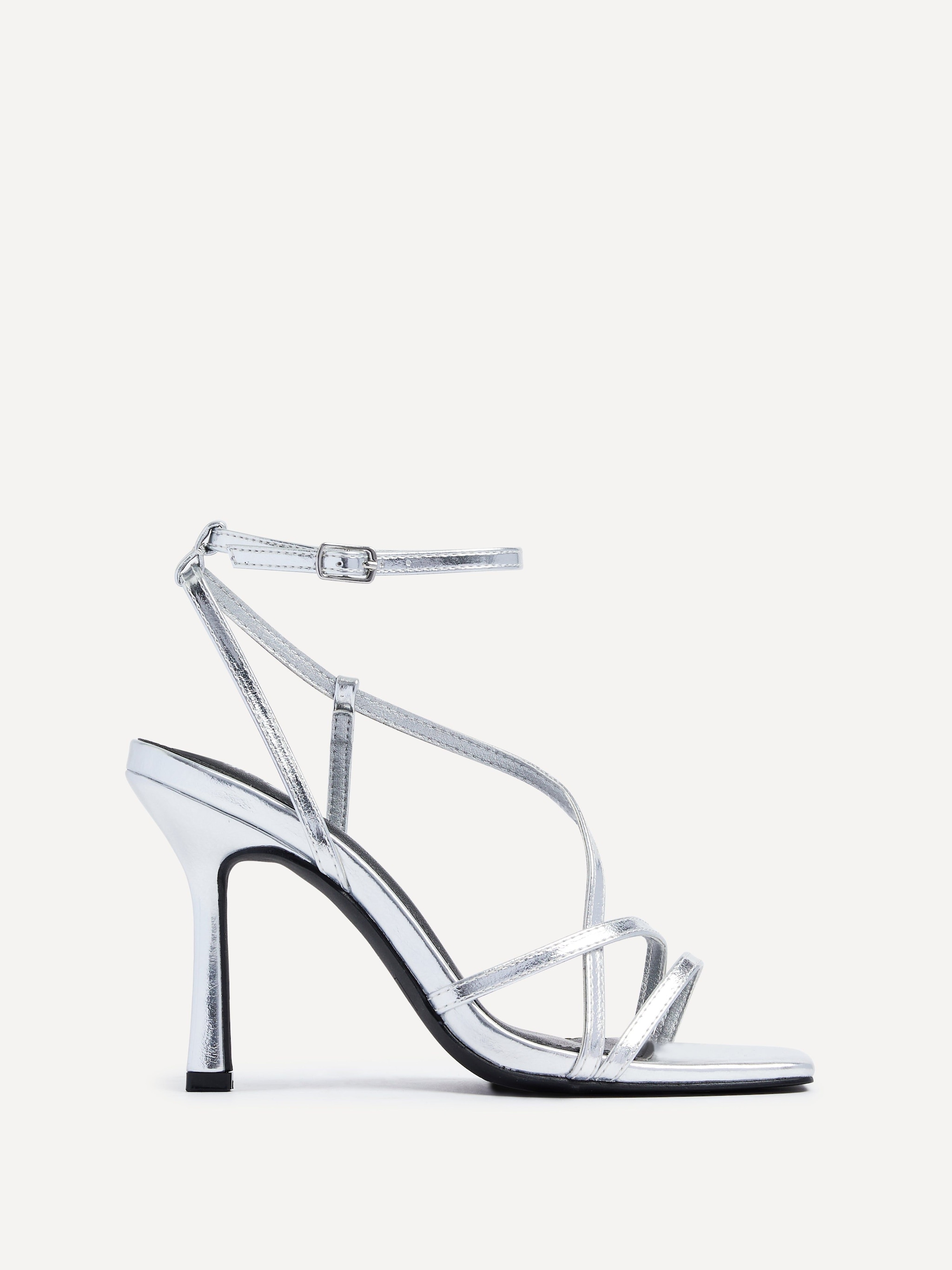 Linzi Savannah Silver Strappy Heels