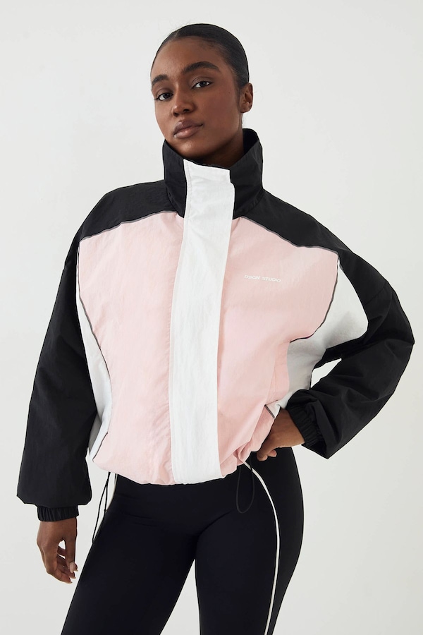 DSGN Studio DSGN Studio Colour Block Funnel Neck Jacket Marshmallow Pink