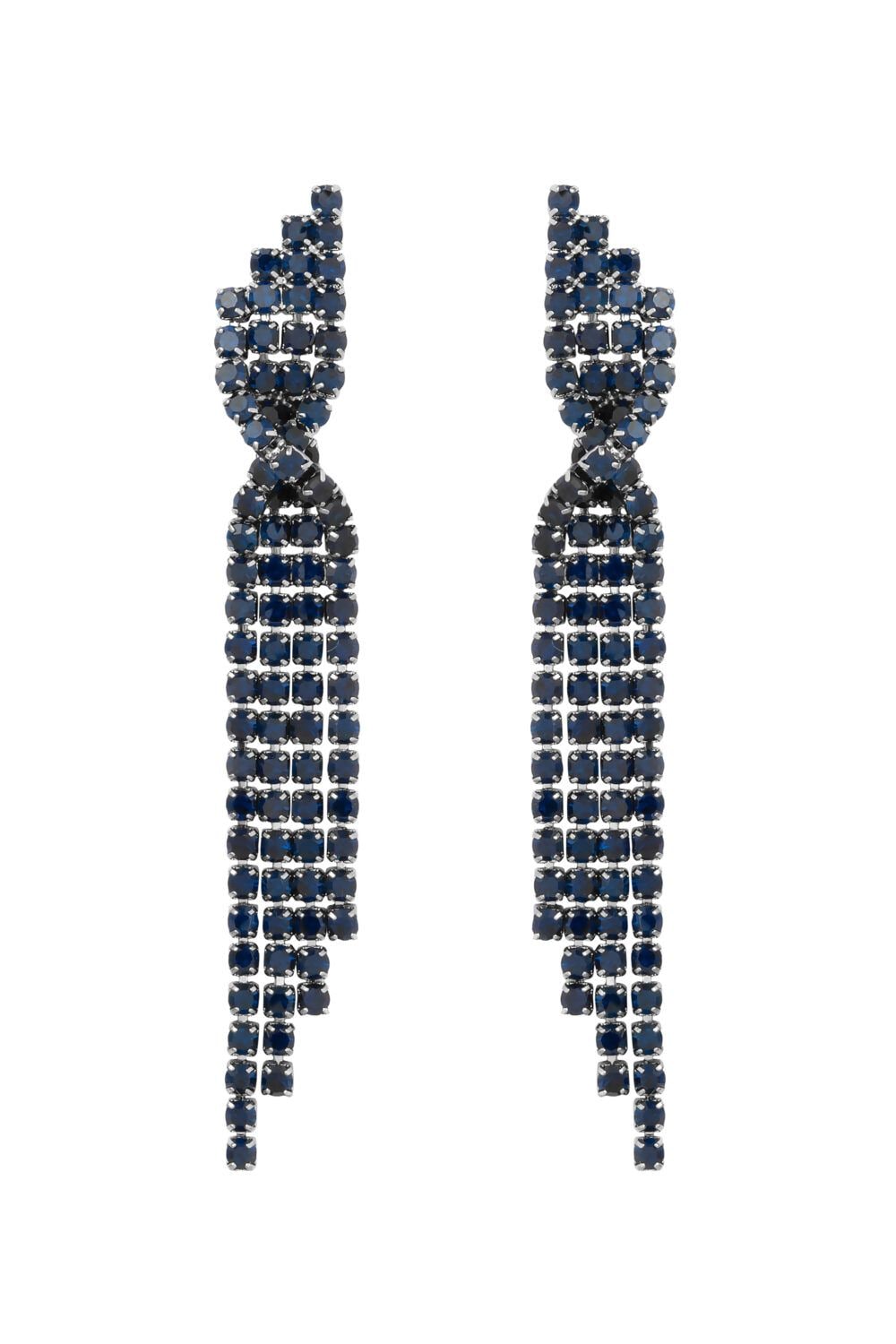 Jon Richard Hematite Plated Statement Twisted Blue Earrings image 1