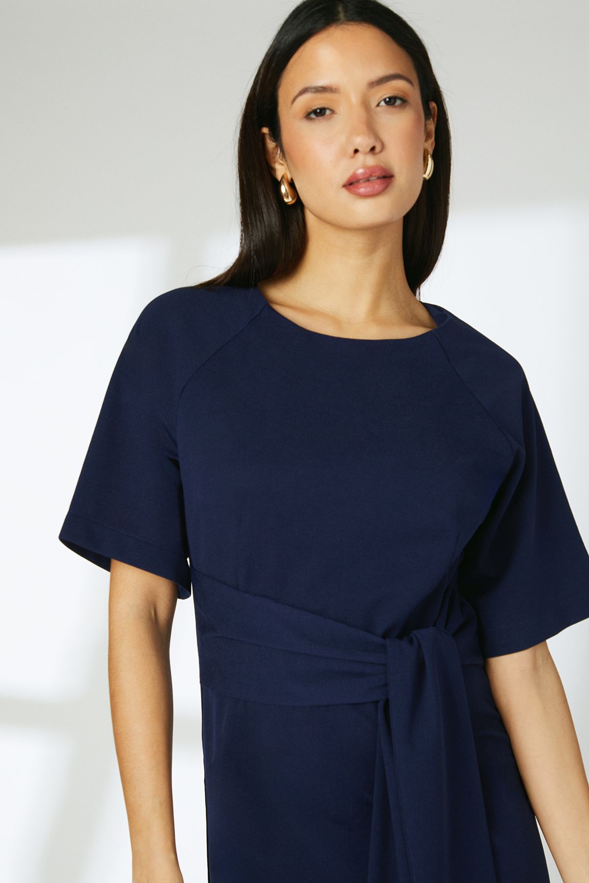 Principles Navy Tie Waist T - Shirt Dress Navy image 3