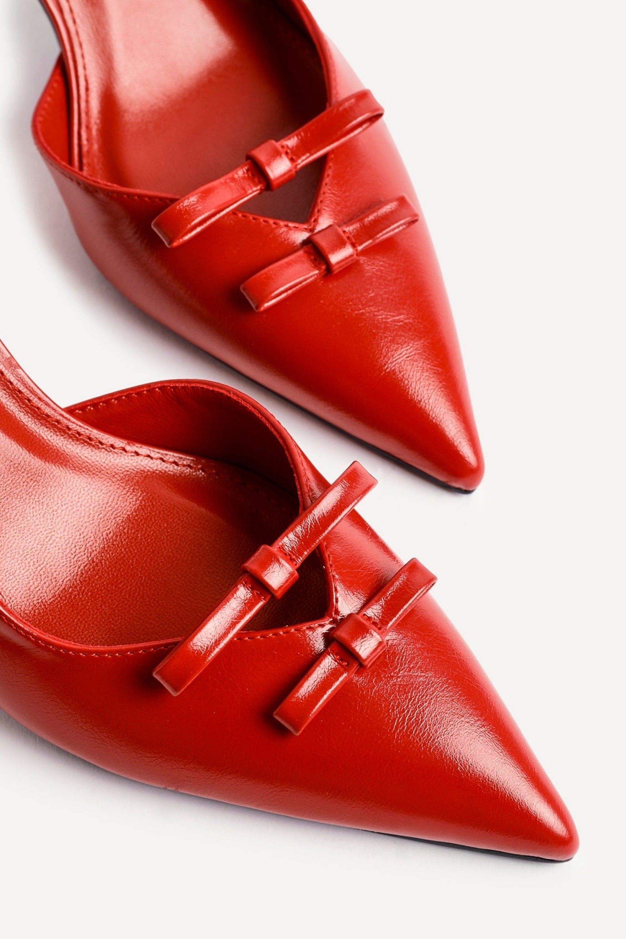 Linzi Aysha Red Faux Leather Court Heels image 4