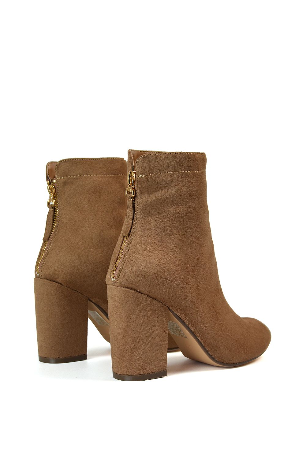 XY London 'Evia' Zip-Up Mid Block Heel Sock Ankle Boots image 3
