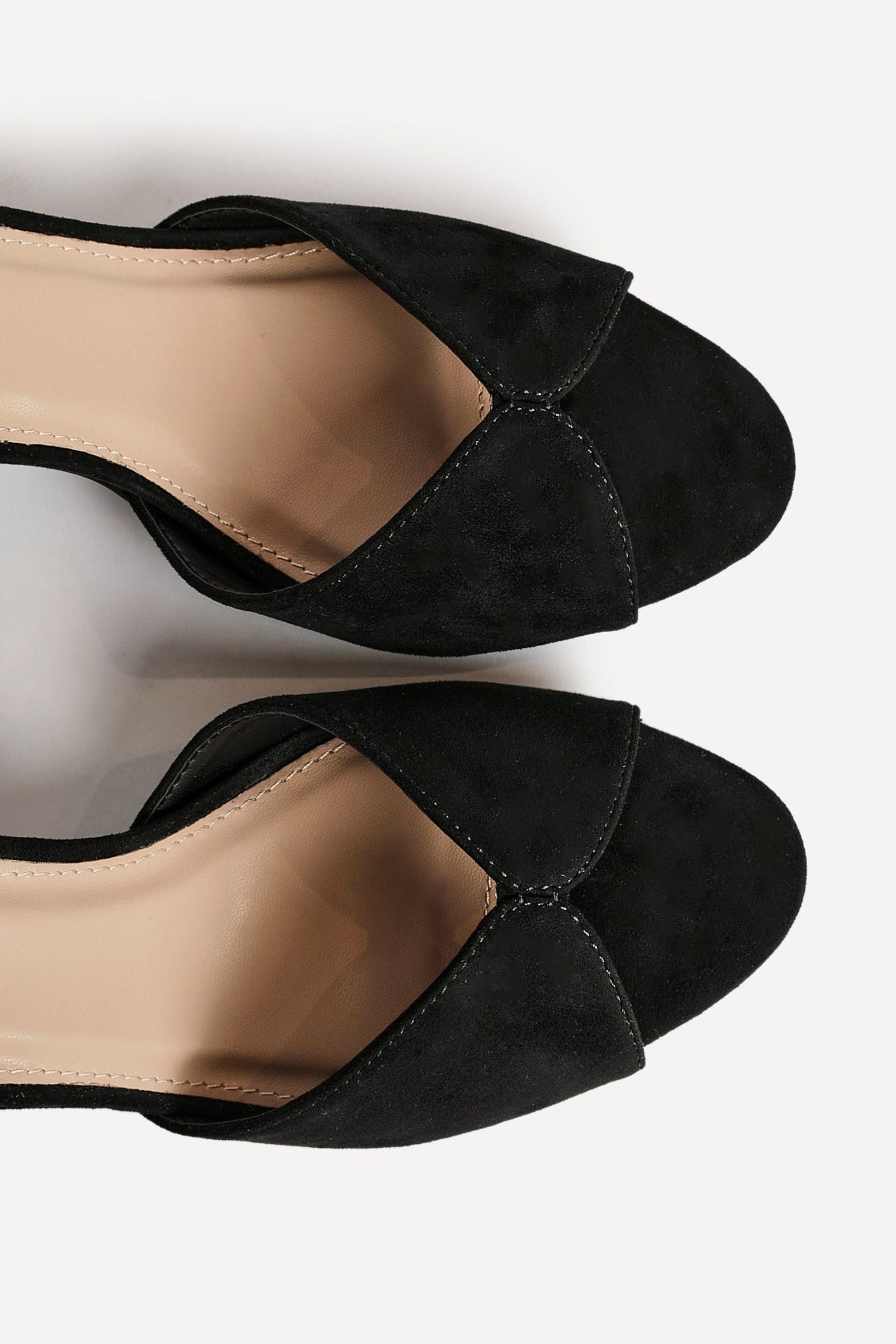 Linzi Parlour Black Faux Suede Peep Toe Stiletto Heel image 5