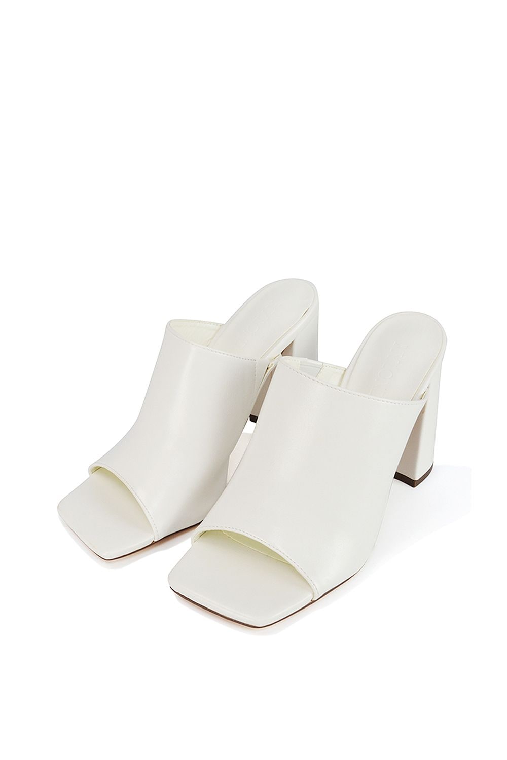 XY London 'Sunday' Square Toe Block High Heel Mule Peep Toe Sandals image 4