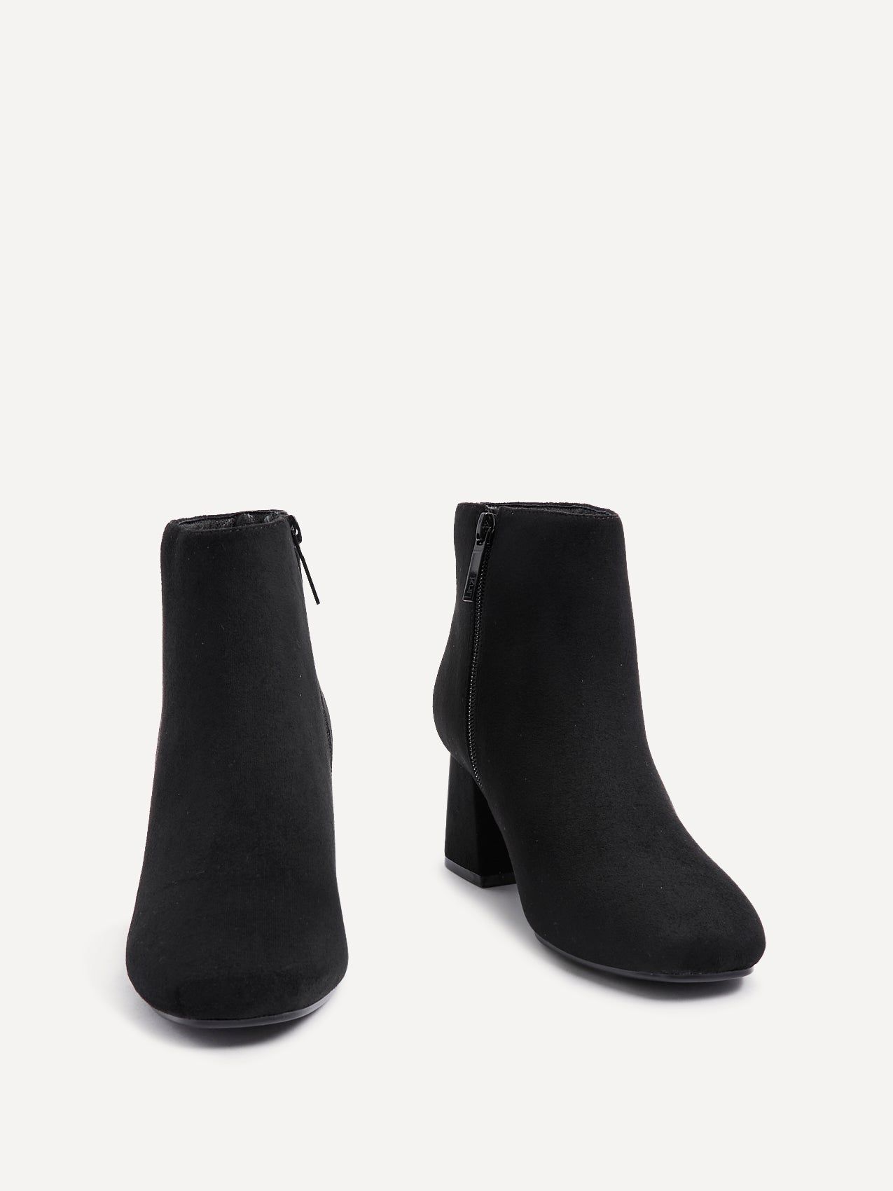Linzi Alba Wide Fit Black Suede Block Heeled Ankle Boot image 3