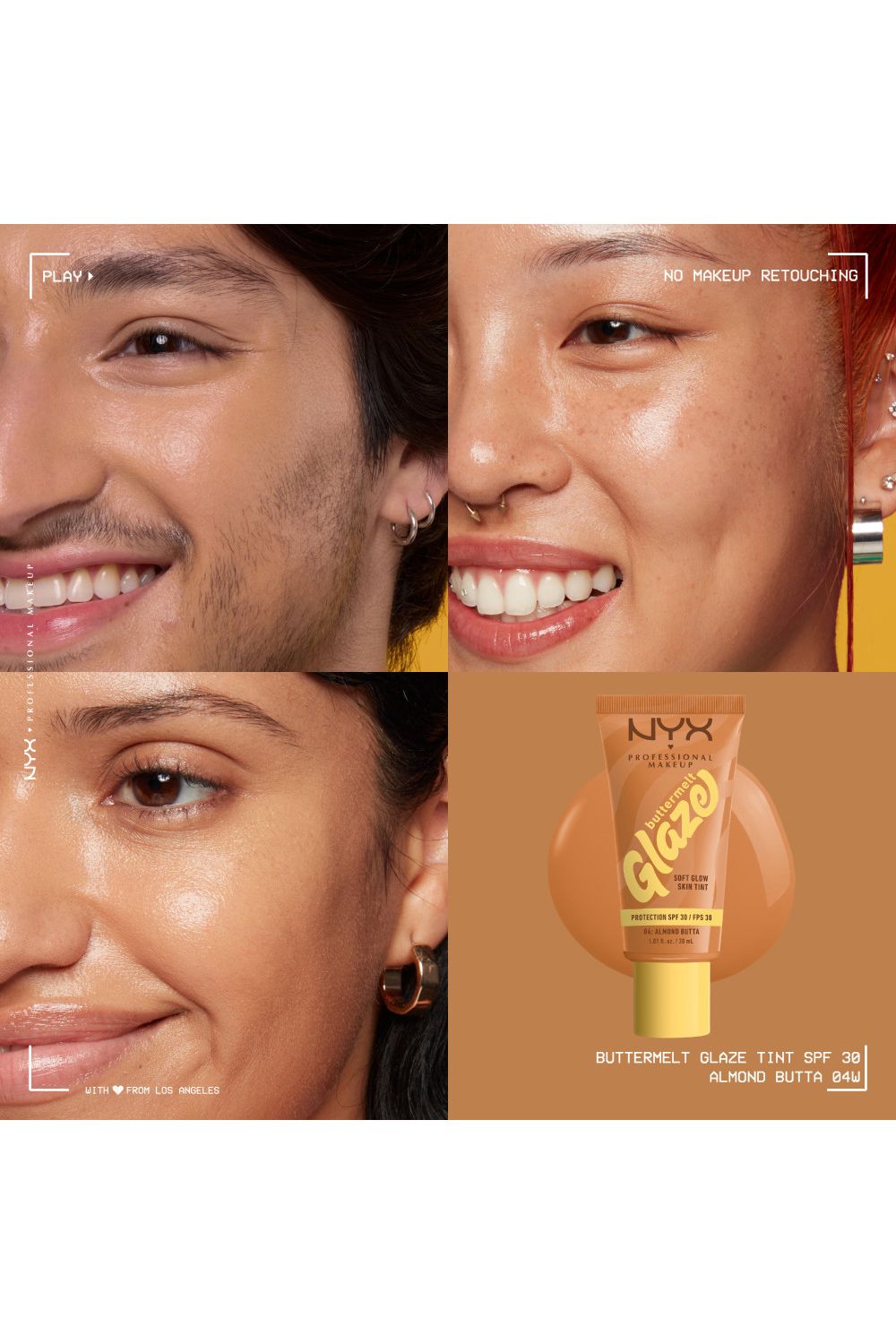 NYX Professional Makeup Buttermelt Glaze Soft Glow Skin Tint + SPF/FPS 30 30ml Almond Butta image 5